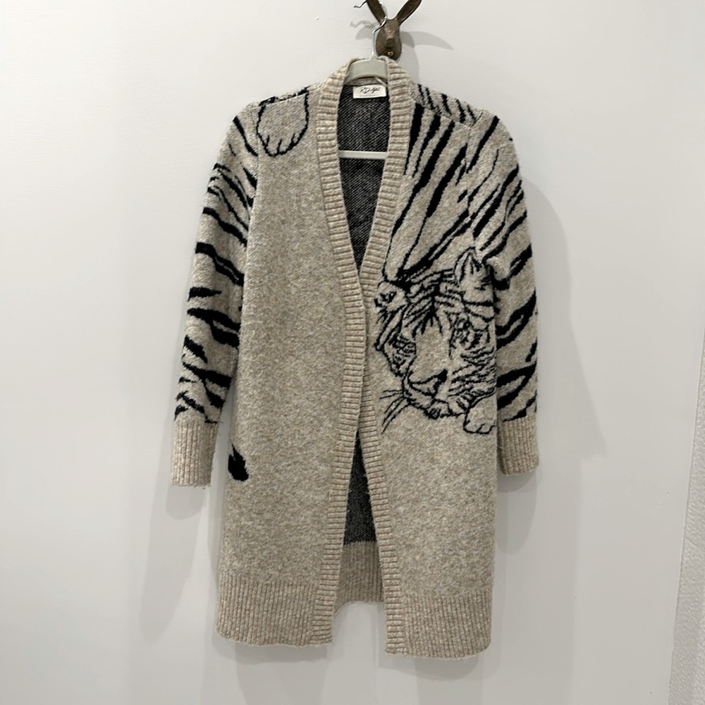 Anthropologie tiger cardigan size small RD Style